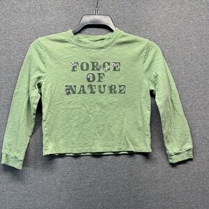 Green 'Force of Nature' Kids Long Sleeve Tee